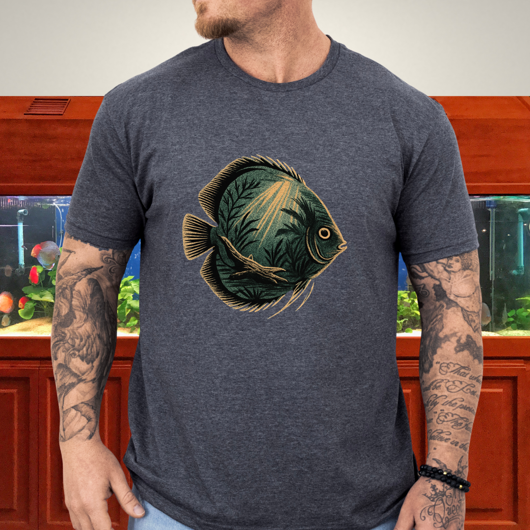 Tropical Surrealism: Heckel Discus with Amazon Scene Tee