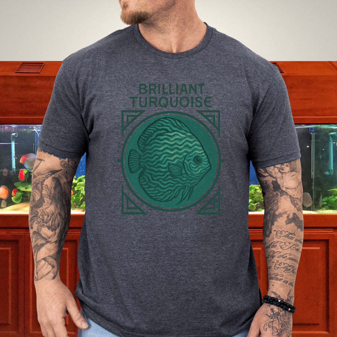 Brilliant Turquoise Discus Retro Prestige Tee