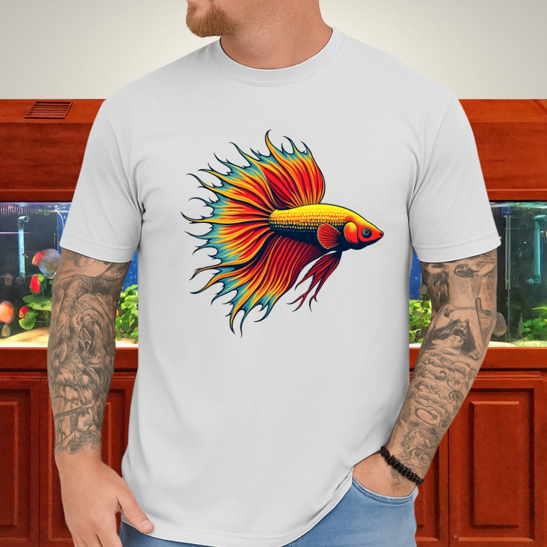 Bubbly Betta T-Shirt – Fiery Siamese Fighting Fish Design for Tropical Aquarium Lovers