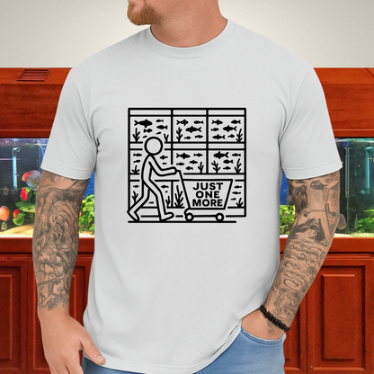 One More Tank T-Shirt – Stick Figure Aquarium Hobby Humor