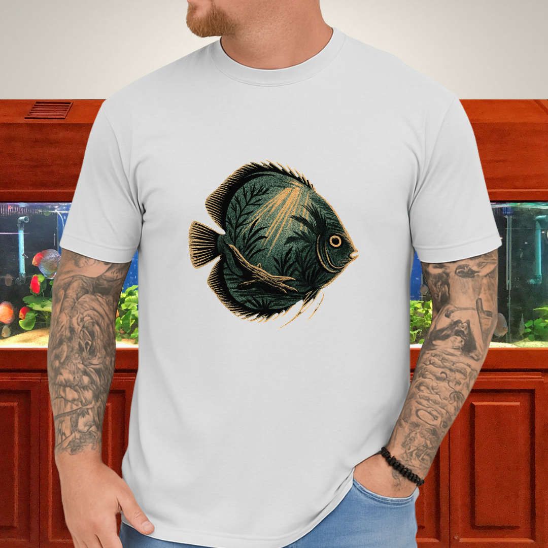 Tropical Surrealism: Heckel Discus with Amazon Scene Tee