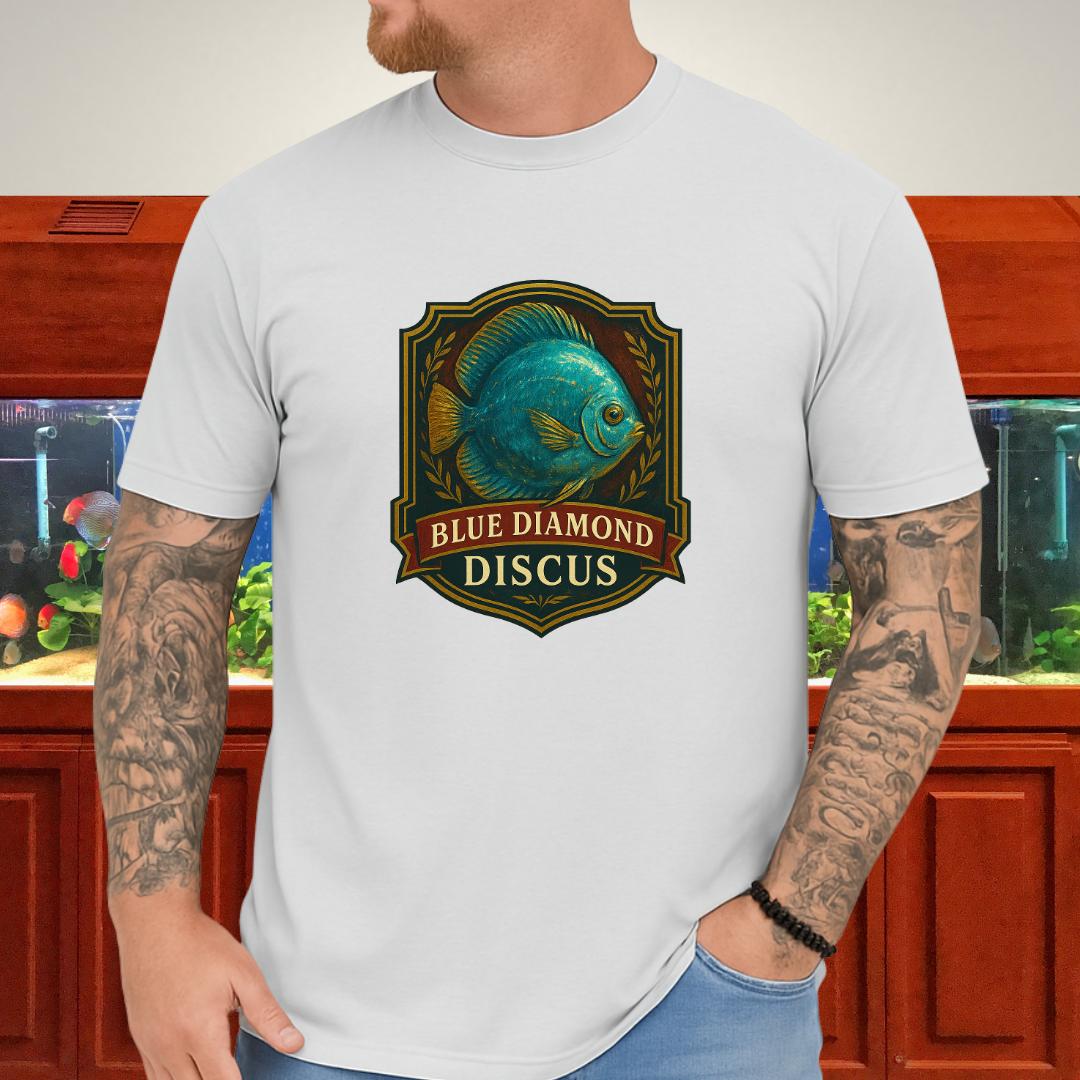 Blue Diamond Discus Retro Crest T-Shirt-T-Shirt-Fish &amp; Friends Tees