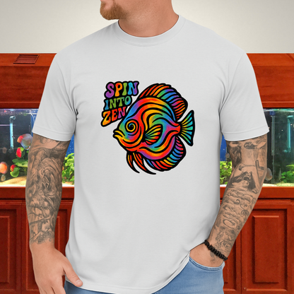 Rainbow Zen Discus Fish Tee – Psychedelic Aquarium Vibes