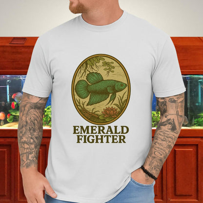 Emerald Fighter Wild Betta Smaragdina T-Shirt – Retro Nature Print-T-Shirt-Fish &amp; Friends Tees