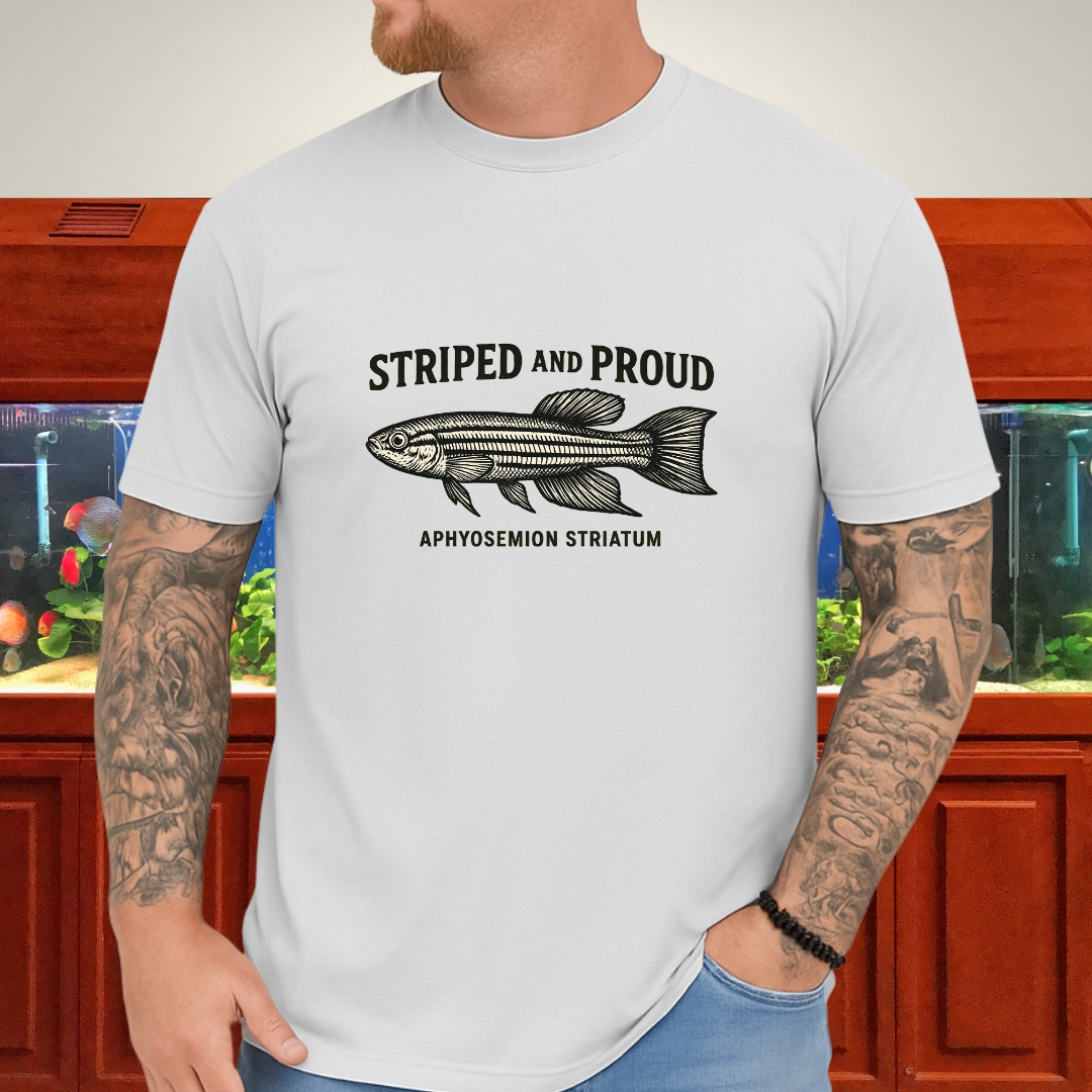 Striped and Proud Tee – Aphyosemion Striatum Retro Banner