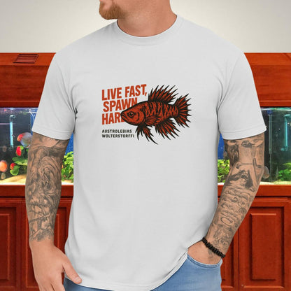 Live Fast, Spawn Hard Tee – Wolterstorffi Killifish Punk Design