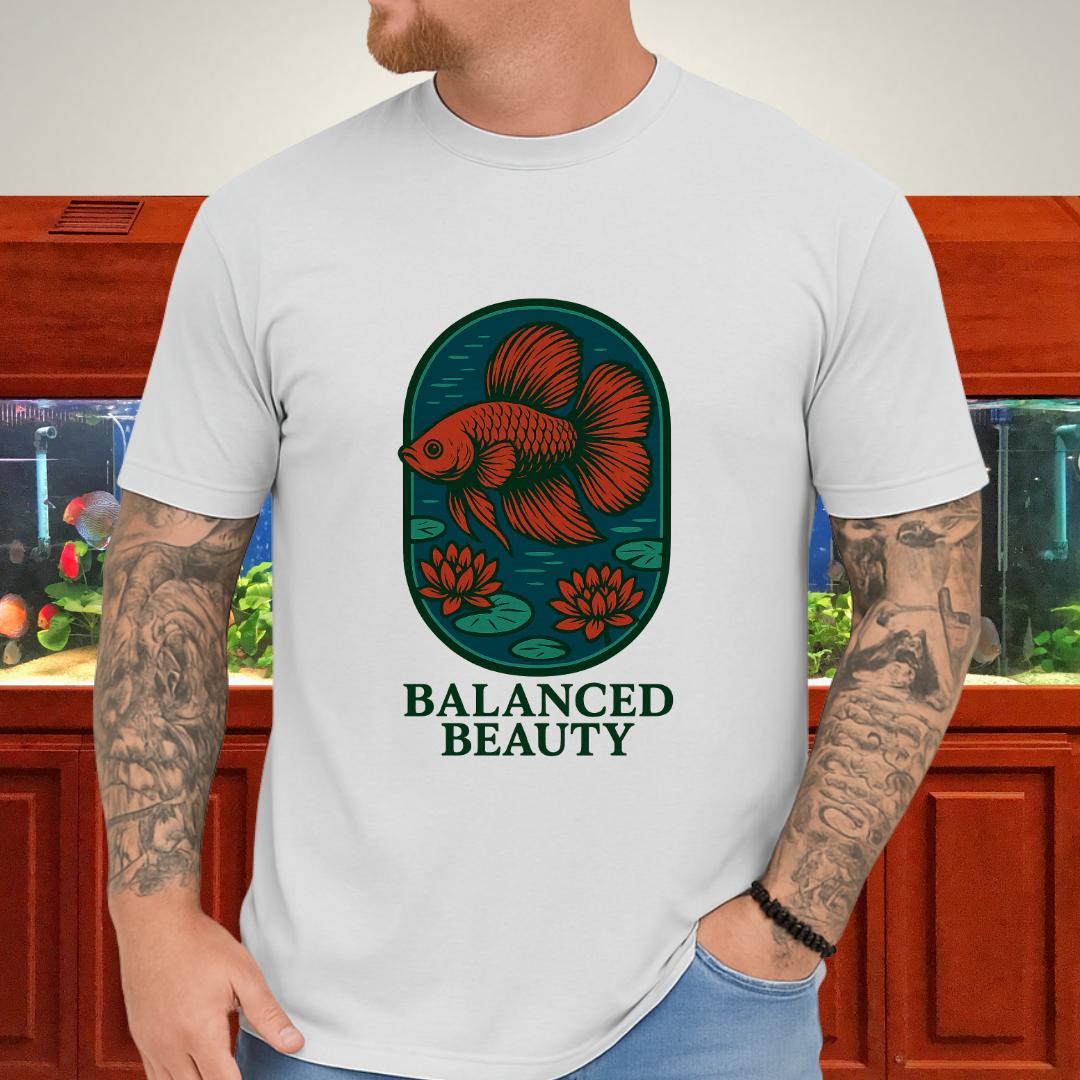 Balanced Beauty Betta Fish T-Shirt – Double Tail Design with Lotus-T-Shirt-Fish &amp; Friends Tees