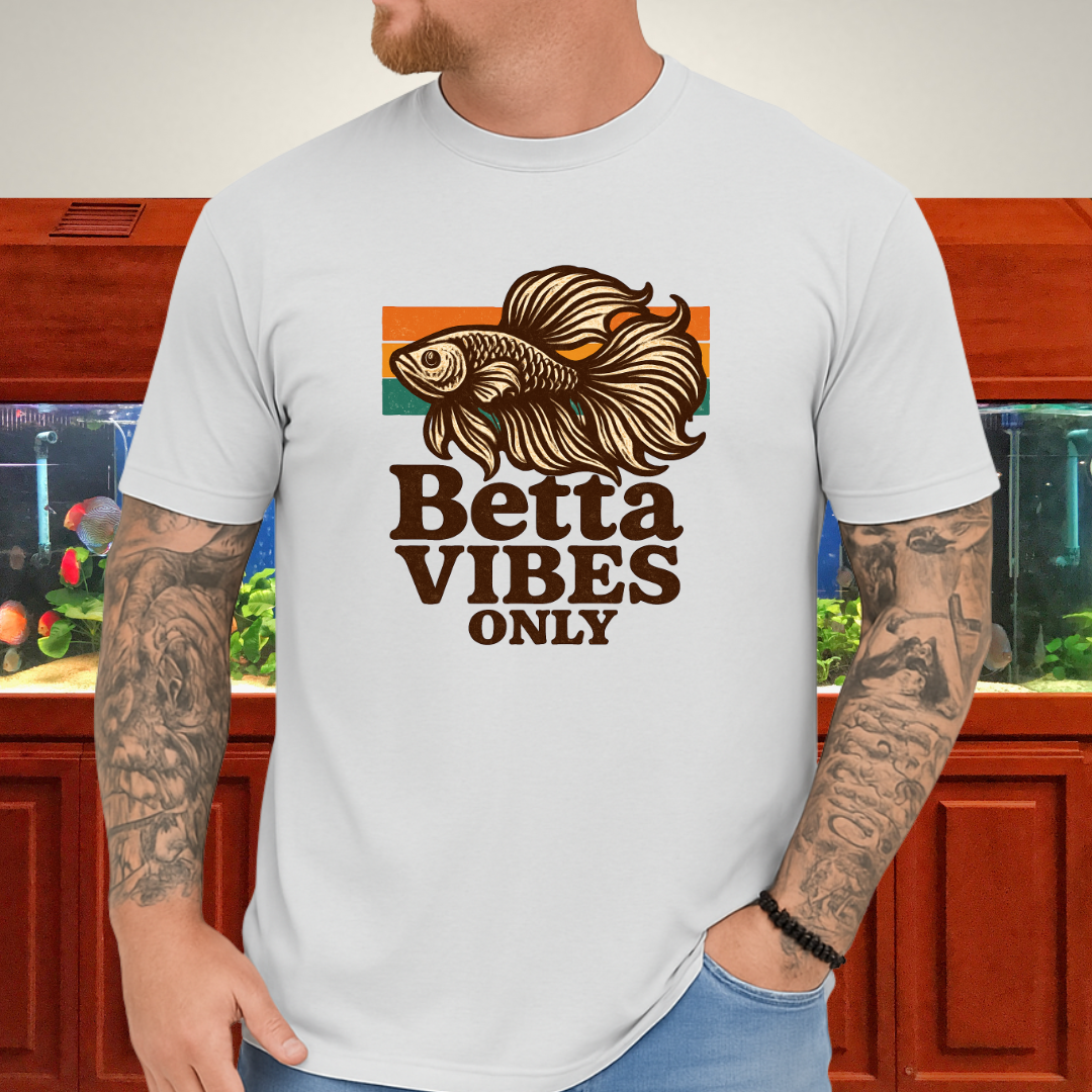Retro 70s Betta Fish T-Shirt – Groovy Psychedelic Design