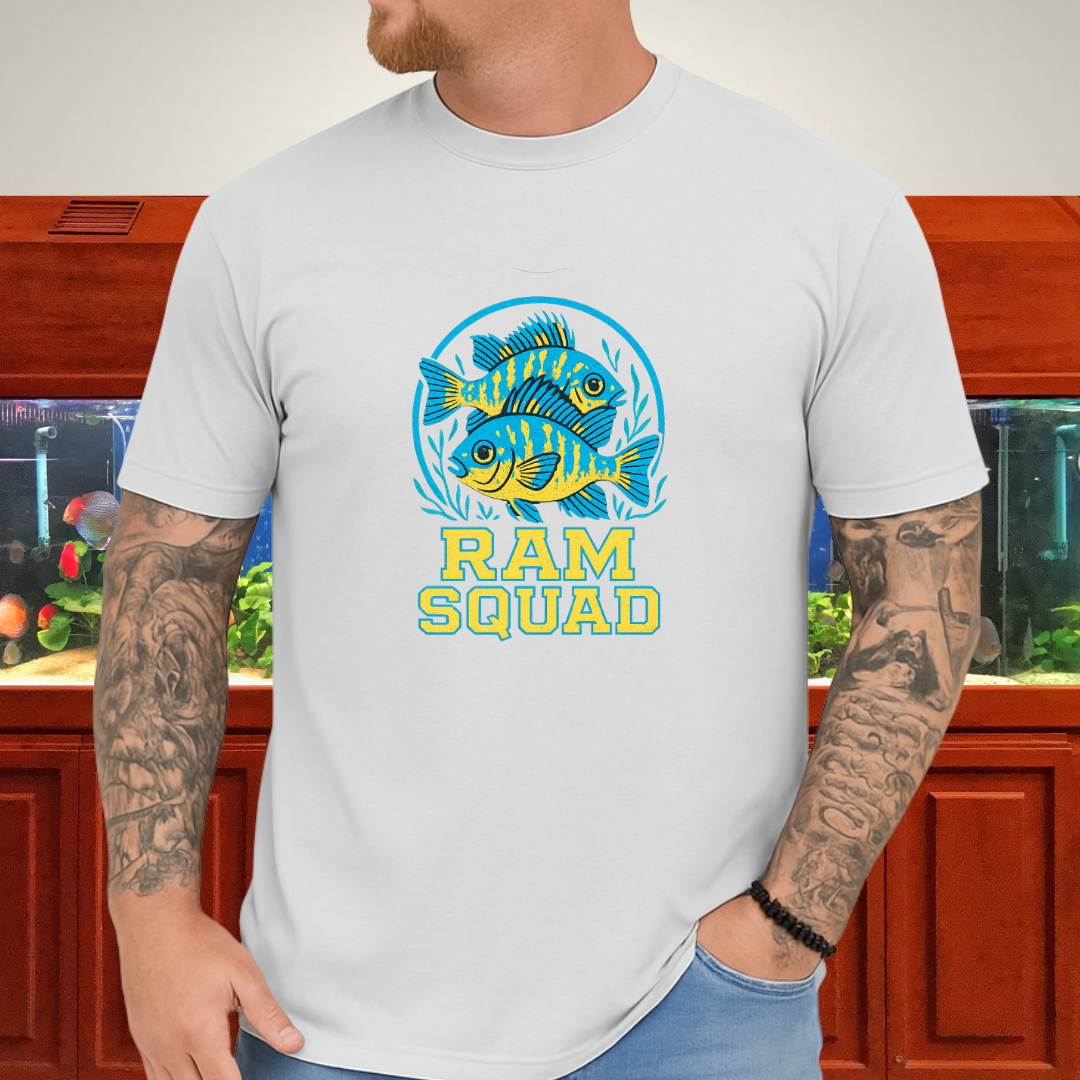 Ram Squad Tee – German Blue Ram Retro Sports Logo Design