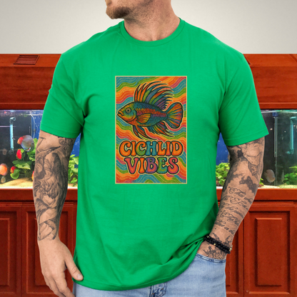 Cichlid Vibes Tee – Groovy Rainbow Apistogramma Design
