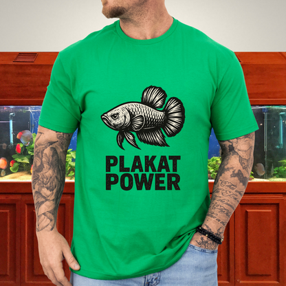 Gritty Plakat Power Betta Shirt – Linocut Style Fishkeeping Apparel