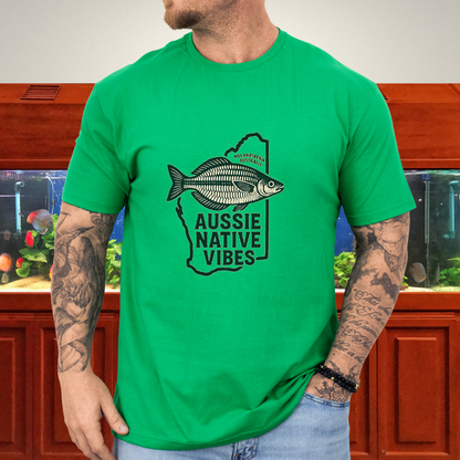Aussie Native Vibes Tee – Western Rainbowfish Badge Design