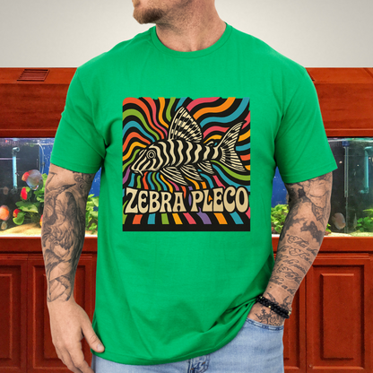 Zebra Pleco Tee – Psychedelic Rainbow Catfish Design