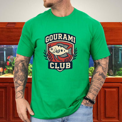 Gourami Club Tee – Retro Crest Three-Spot Gourami Design