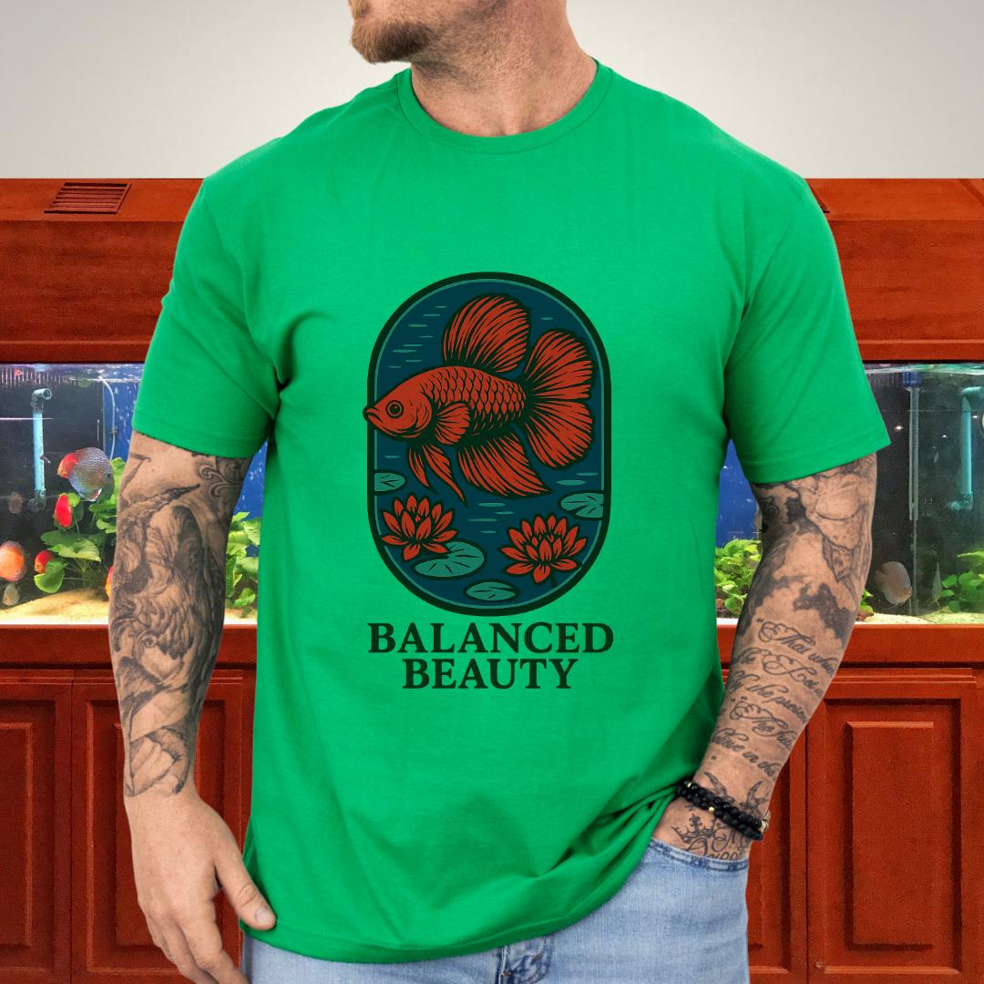 Balanced Beauty Betta Fish T-Shirt – Double Tail Design with Lotus-T-Shirt-Fish &amp; Friends Tees