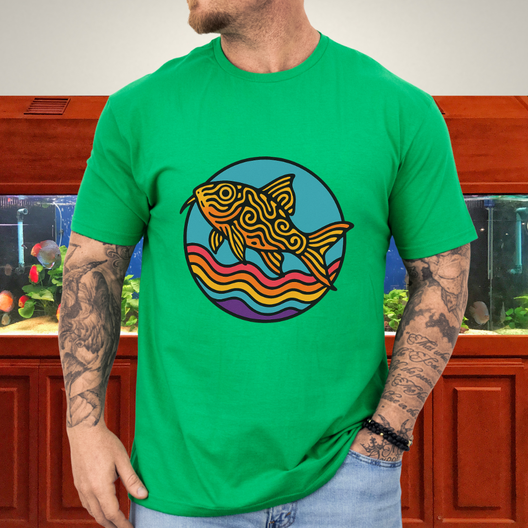 Psychedelic Cory Tee – Rainbow Swirl Trilineatus Design