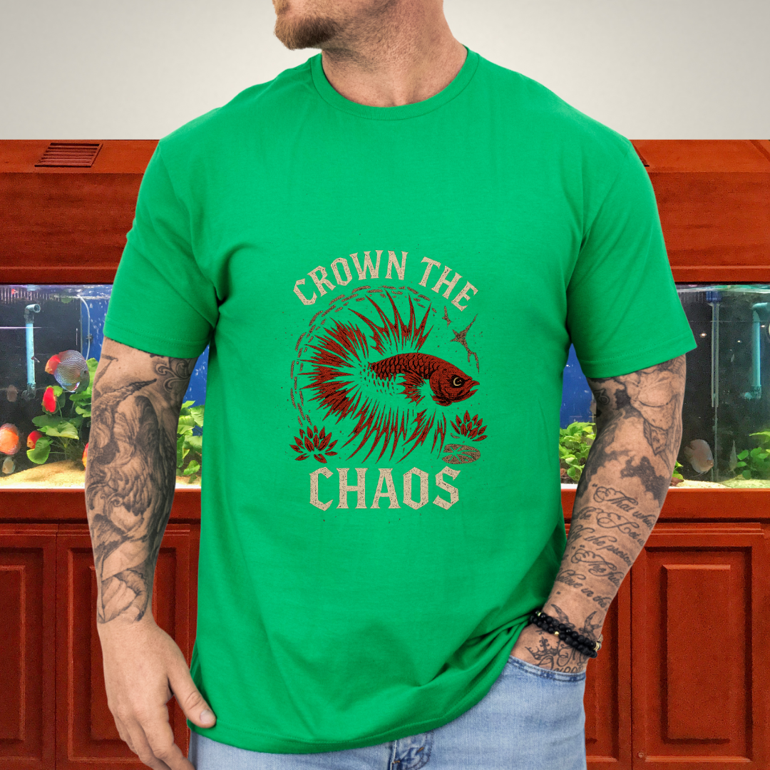 Crown the Chaos Crowntail Betta T-Shirt – Punk Fishkeeper Apparel
