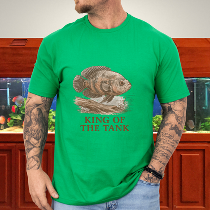 Oscar Fish T-Shirt – King of the Tank Sketch Design for Cichlid Aquarium Lovers