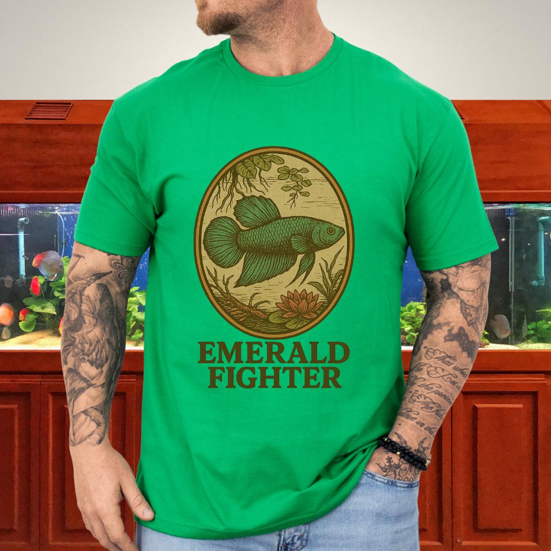 Emerald Fighter Wild Betta Smaragdina T-Shirt – Retro Nature Print-T-Shirt-Fish &amp; Friends Tees