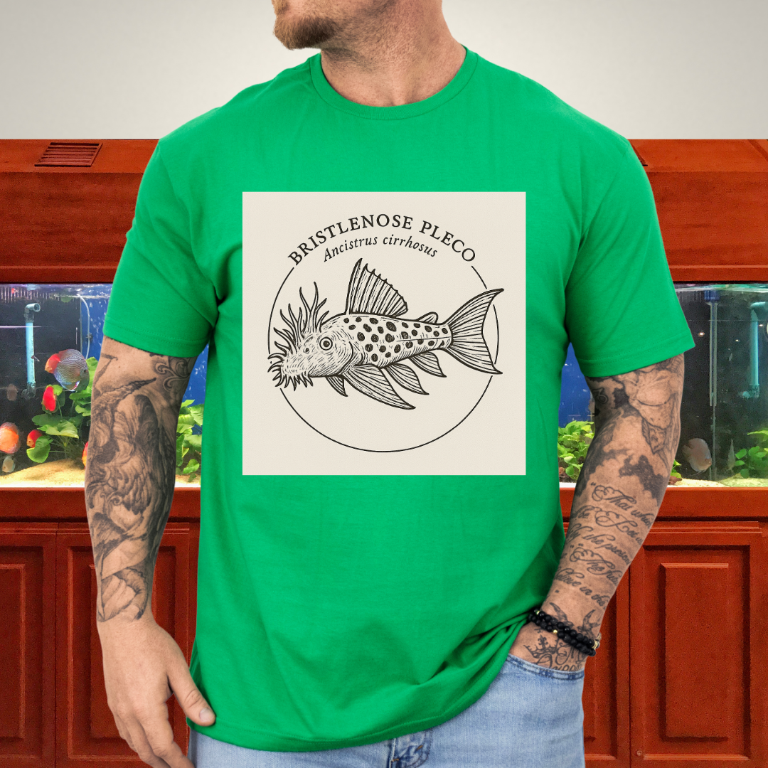 Bristlenose Pleco Tee – Monochrome Etching Style Design