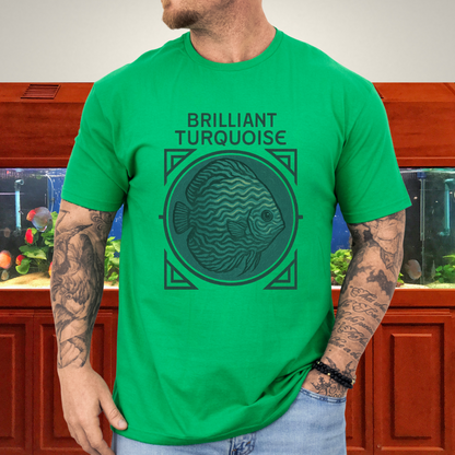 Brilliant Turquoise Discus Retro Prestige Tee