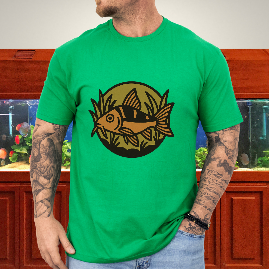 Corydoras Logo Shirt – Earthy Brown & Olive Badge Style