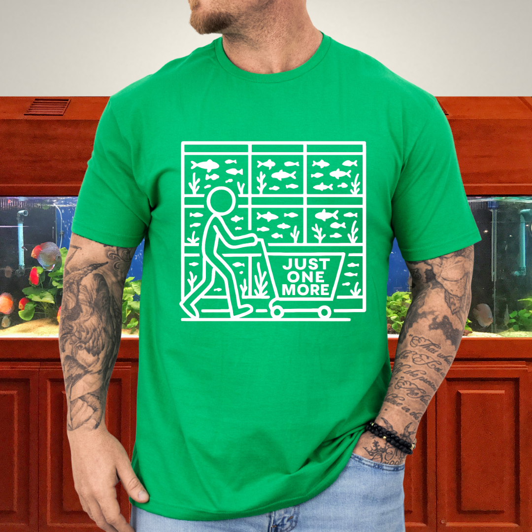 One More Tank T-Shirt – Stick Figure Aquarium Hobby Humor