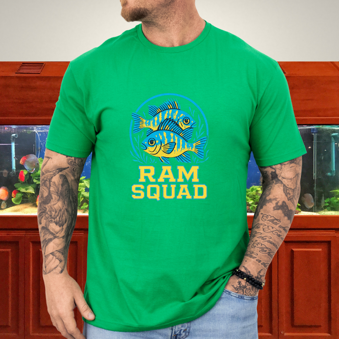 Ram Squad Tee – German Blue Ram Retro Sports Logo Design