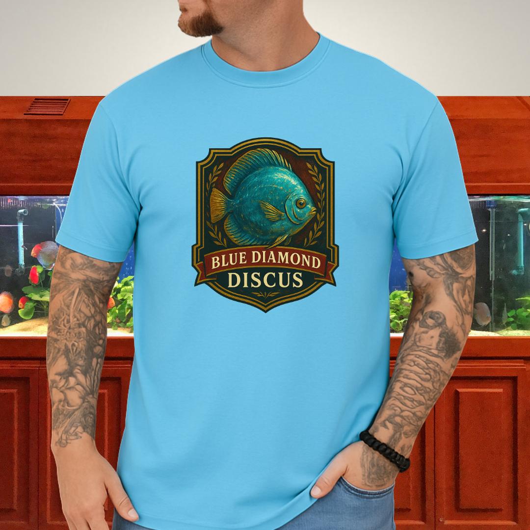 Blue Diamond Discus Retro Crest T-Shirt-T-Shirt-Fish &amp; Friends Tees