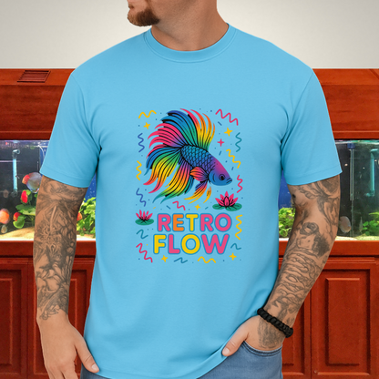 Retro Flow Betta Fish T-Shirt – 90s Neon Rainbow Design