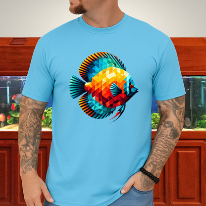 Geometric Discus Fish T-Shirt – Polygonal Aquarium Art