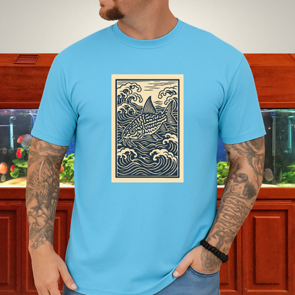 Ukiyo-e Trilineatus Tee – Japanese Wave Corydoras Design