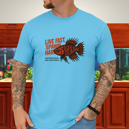 Live Fast, Spawn Hard Tee – Wolterstorffi Killifish Punk Design
