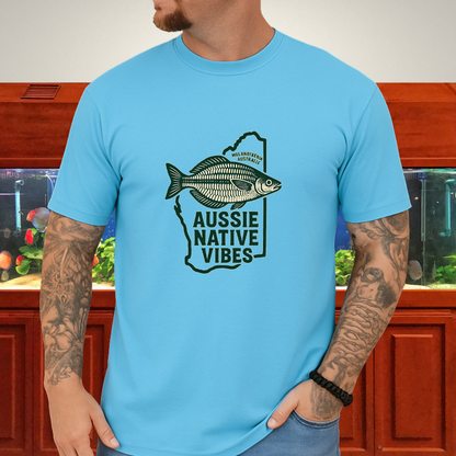Aussie Native Vibes Tee – Western Rainbowfish Badge Design