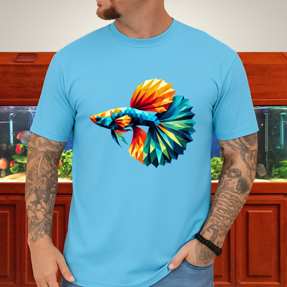 Geometric Guppy Fish T-Shirt – Polygonal Aquarium Style