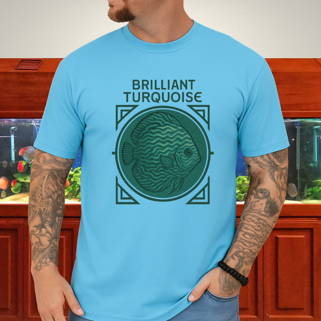 Brilliant Turquoise Discus Retro Prestige Tee