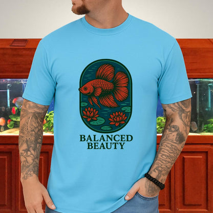Balanced Beauty Betta Fish T-Shirt – Double Tail Design with Lotus-T-Shirt-Fish &amp; Friends Tees