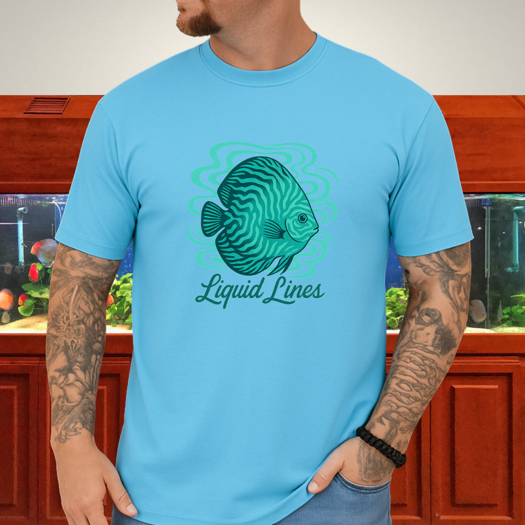 Liquid Lines Psychedelic Turquoise Discus Tee