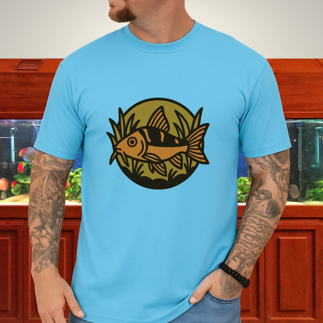 Corydoras Logo Shirt – Earthy Brown & Olive Badge Style