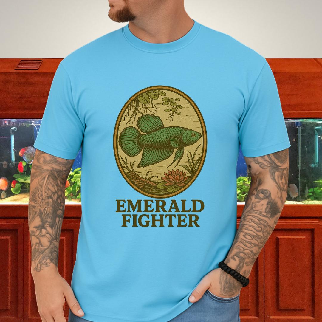 Emerald Fighter Wild Betta Smaragdina T-Shirt – Retro Nature Print-T-Shirt-Fish &amp; Friends Tees