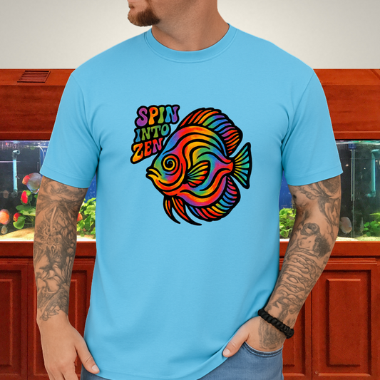 Rainbow Zen Discus Fish Tee – Psychedelic Aquarium Vibes