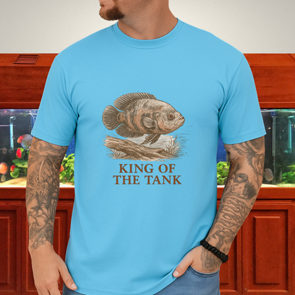 Oscar Fish T-Shirt – King of the Tank Sketch Design for Cichlid Aquarium Lovers