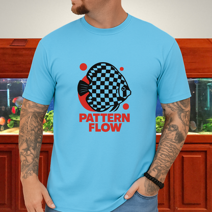 Pattern Flow Checkerboard Discus Geometric Tee
