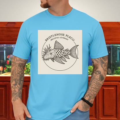 Bristlenose Pleco Tee – Monochrome Etching Style Design