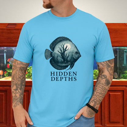Hidden Depths Discus Tee – Surreal Aquarium Art Design