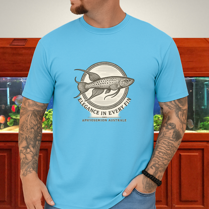 Elegance in Every Fin Tee – Lyretail Killifish Crest Design