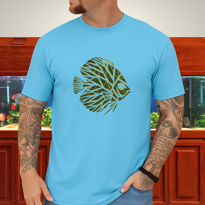 Leaf Vein Discus Tee – Modern Geometric Fish Design