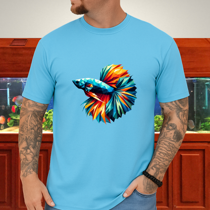 Geometric Betta Fish T-Shirt – Polygon Art Aquarium Style