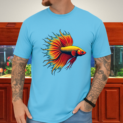 Bubbly Betta T-Shirt – Fiery Siamese Fighting Fish Design for Tropical Aquarium Lovers
