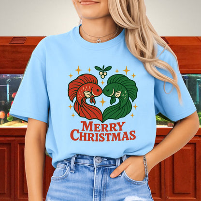 Christmas Betta Heart Tee – Festive Couples & Family Holiday Shirt-T-Shirt-Fish &amp; Friends Tees